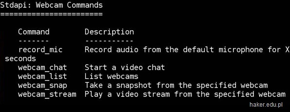 Jak włączyć kamerkę w laptopie zdalnie. Opcje w Kali Linux (webcam_stream)